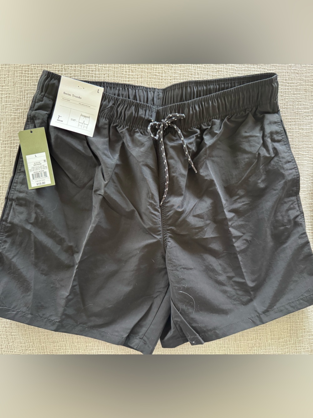Target Men's Black Swim Trunks with Drawstring